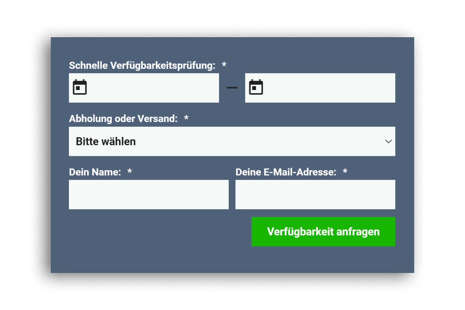 Schnelle Verfügbarkeitsprüfung möglich
